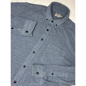 Faherty Brand Men's Button Down Long Sleeve Shirt Blue Houndstooth Size Large